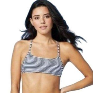 Xhilaration Juniors Cool Cabana Bralette Bikini Top Blue White Stripe XS L D/DD